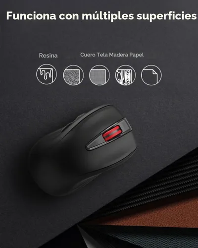 Vista 4 de Lenovo Ratón recargable USB-C silencioso (WL500) - Botones silenciosos, recargable USB-C, agarre ambidiestro, DPI ajustable - Receptor