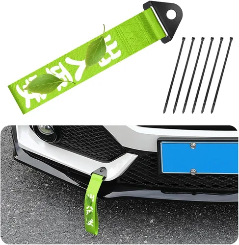 Vista 10 de AICEL Correa de remolque para carreras de autos, cuerda de tracción decorativa de nylon de alta resistencia estilo JDM deportivo, correa de remolque