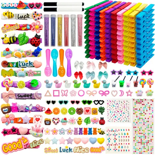 Vista 8 de Pinzas de animación Spirit - Paquete de 100 clips de madera multicolor para regalos de bricolaje 100 piezas multicolor