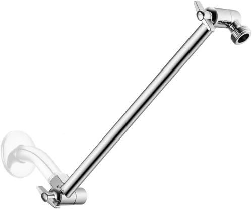 Vista 20 de Brazo de extensión para cabezal de ducha ajustable de 5 pulgadas, con tornillo de fijación con seguro, de latón cromado con ángulo ajustable