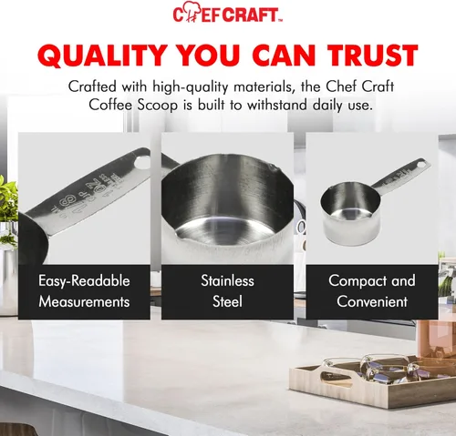 Vista 6 de Chef Craft Select Medidor de café, 4 pulgadas 2 cucharadas, acero inoxidable