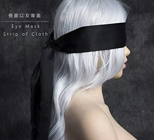 Vista 2 de AnHua Máscara de ojos vendados de satén Banda Blinder Máscaras para dormir Sexo Pareja Juegos Amor Corbata Negro
