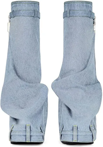 Vista 3 de MissHeel Padlock - Botas altas hasta la rodilla con plataforma plegable y cremallera