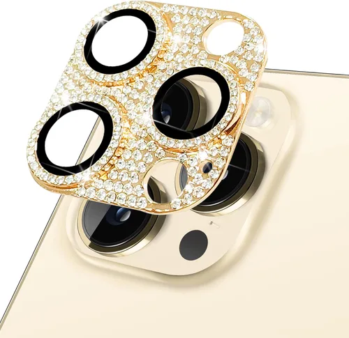Vista 28 de Protector de lente de cámara para iPhone 13 & iPhone 13 Mini, brillante con diamantes de imitación 3D con purpurina, cubierta de cámara de vidrio