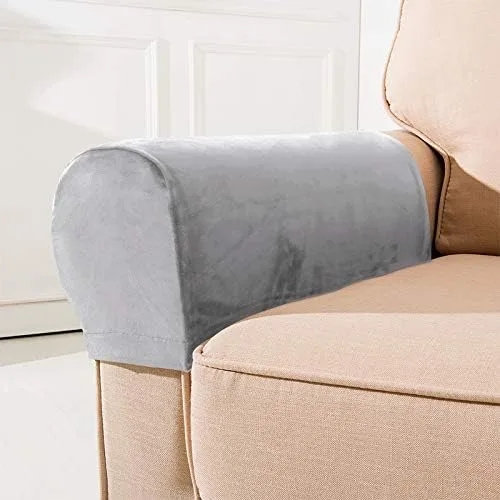 Vista 9 de EIVMAX Juego de 2 fundas elásticas impermeables de piel sintética para reposabrazos para sillas y sofás, fundas para sillón reclinable, Negro