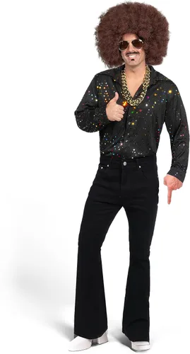 Vista 8 de Spooktacular Creations - Juego de camisa de discoteca para hombre, con peluca, gafas, collar, accesorios