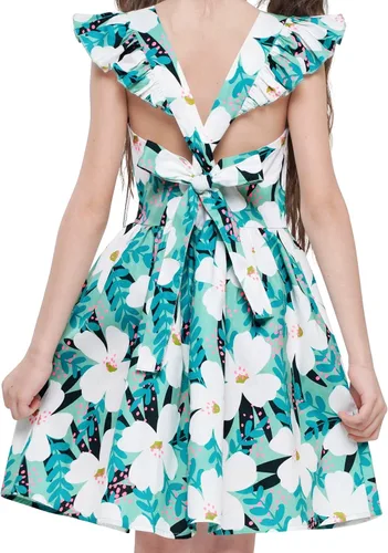 Vista 104 de Vestido de verano para niña, de algodón, con diseño floral