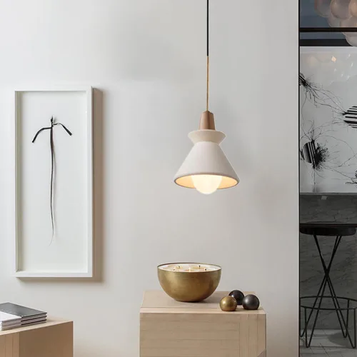 Vista 6 de Luces colgantes de hormigón de 7.5 pulgadas, para isla de cocina, pantalla de piña, lámpara industrial, lámpara colgante de cemento nórdico