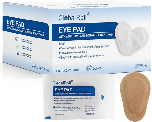 Vista 8 de 50 parches adhesivos para los ojos, parches para los ojos para adultos, parche desechable sin látex, vendajes adhesivos para bebés, niños y niñas