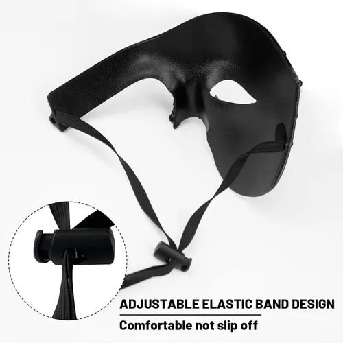 Vista 5 de IncreDecor Steampunk Cyborg Masquerade Mask, Half Face Mardi Gras Mask for HalloweenCostumePhantom of the Opera