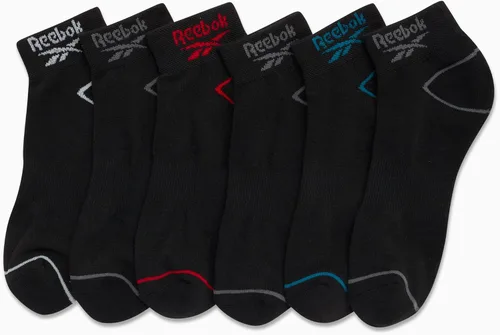 Vista 4 de Reebok Calcetines básicos acolchados de corte cuarto para niño (paquete de 6)