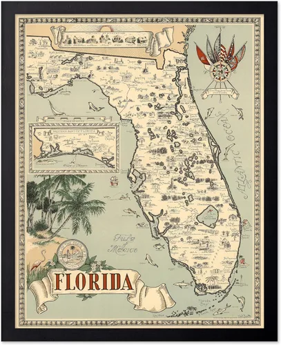 Vista 68 de Poster Master Póster retro de viaje con mapa monumental vintage de Florencia, arte italiano, gran regalo para hombres, mujeres, amantes