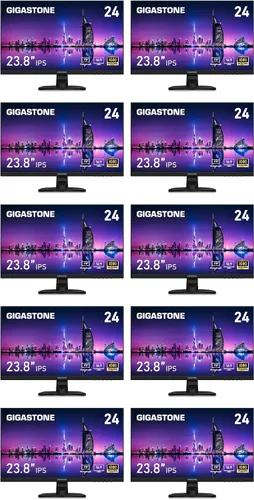 Vista 12 de Gigastone Monitor de luz trasera LED IPS de 24 pulgadas 100Hz FHD 1920 x 1080, 178° WideView, sin marco, monitor dual, MPRT 1ms, altavoces