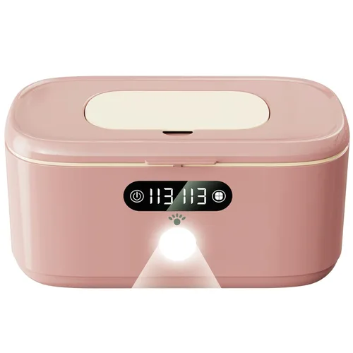 Vista 2 de Limpiador de toallitas húmedas para vehículos y uso doméstico, dispensador de toallitas húmedas para bebés y calentador de pañales con luz nocturna