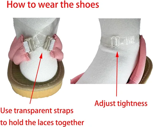 Vista 4 de GDAMSTO Zuecos de cosplay de anime con calcetines, zapatos, accesorios de disfraz