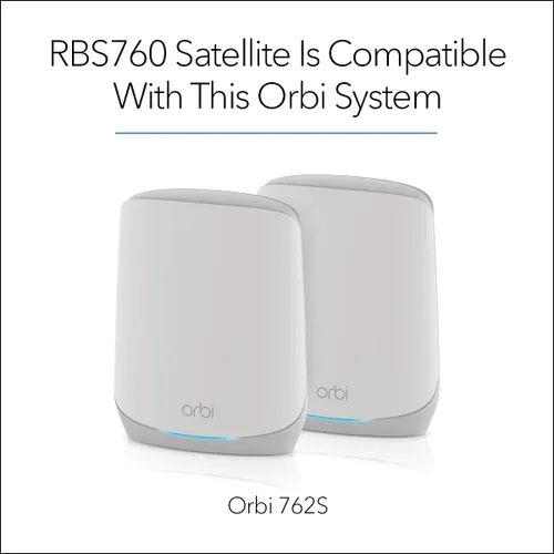 Vista 4 de NETGEAR Orbi Full Home Tri-Band Mesh WiFi 6 Satélite adicional (RBS760) - Funciona con tu sistema Orbi WiFi 6 - Características de seguridad - Añade