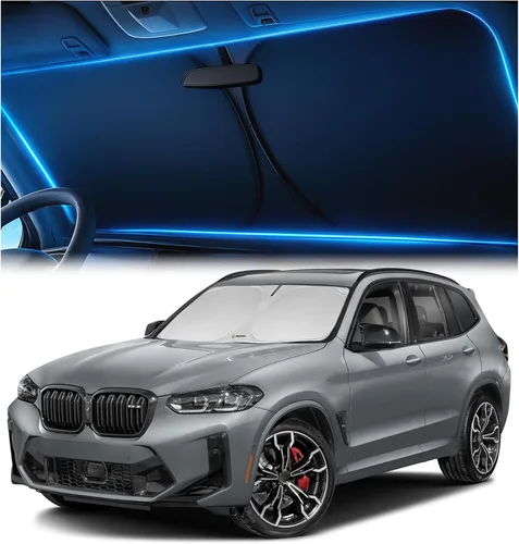 Vista 26 de Magnelex - Parasol para parabrisas para Tesla Model 3 y Model Y 2017-2026, parasol plegable para ventana de automóvil, cubierta de visera térmica