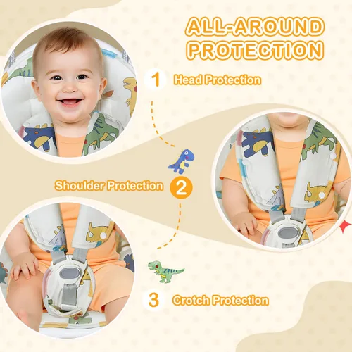 Vista 3 de FEISIKE - Cojín de columpio para bebé, para exteriores, compatible con columpio de coco para niños pequeños de 6 a 36 meses, desmontable y lavable