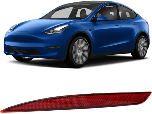 Vista 3 de Reflector de parachoques trasero para 2020 a 2023, luz reflector trasera de coche de lente roja, repuesto de luces de parachoques trasero