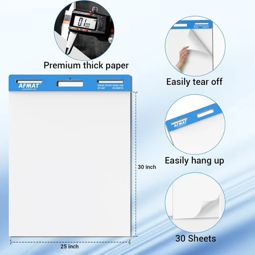 Vista 6 de AFMAT EP33 25 in x 30 in Sticky Easel Pads for Teachers