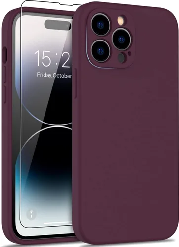 Vista 15 de DEENAKIN Funda compatible con iPhone 14 Plus con protector de pantalla, funda mejorada para cámara, goma de gel de silicona suave probada contra