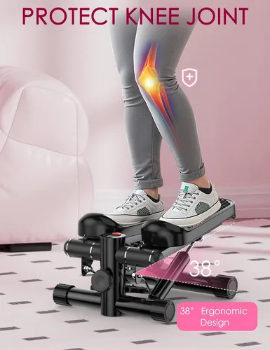 Vista 4 de Steppers for Exercise at Home, KitGody Mini Stepper with Resistance Bands, Portable Stair Stepper for Home 330LBS Capacity, Adjustable Height