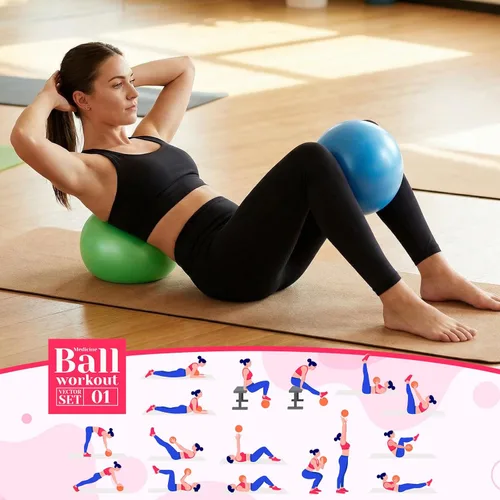 Vista 4 de Sotiff 20 pelotas pequeñas de ejercicio de pilates de 9 pulgadas, mini pelotas de barra de yoga para estabilidad, fitness, terapia física