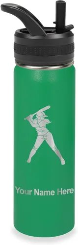 Vista 41 de LaserGram Botella de agua personalizada de 32 onzas, jugador de softbol Regalo grabado para jugadores de sóftbol, acero inoxidable aislado al vacío