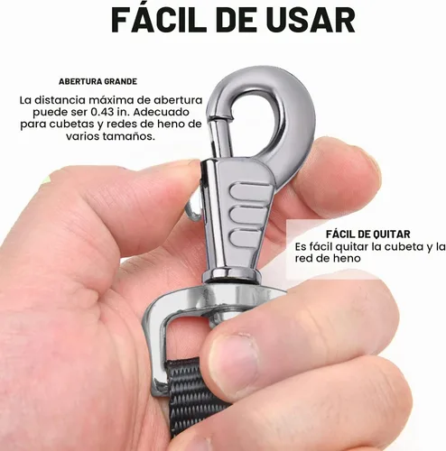 Vista 4 de Rosemarie Perchas de correa de cubo para caballo, proveedores de caballos, correas de nailon ajustables de hasta 700 libras para redes de heno