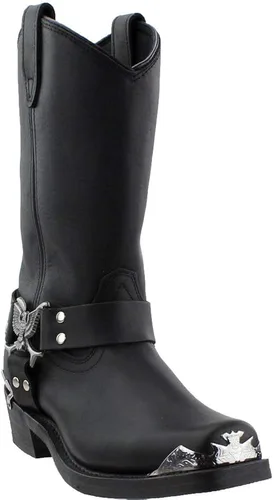 Vista 2 de Dingo Mens Chopper Square Toe Casual Botas Mid Calf - Negro