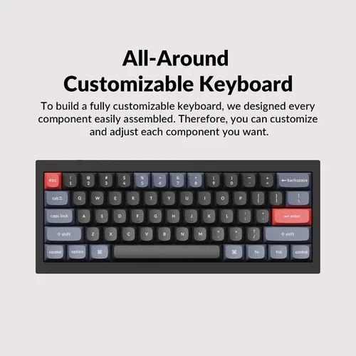 Vista 3 de Keychron Q4 Teclado mecánico personalizado con cable Macro programable QMKVIA aluminio completo interruptor Gateron G Pro marrón intercambiable