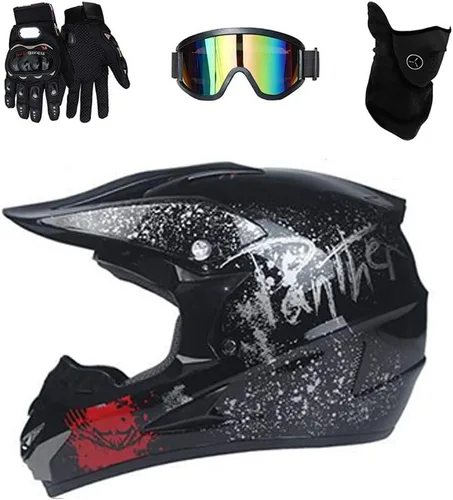 Vista 8 de Casco de motocross y cuatrimotos para bicicleta de tierra para hombres y mujeres; casco de competencia profesional certificado por DOT (naranja, XL)