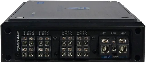 Vista 5 de Amplificador estéreo RockvilIe RXM8BTB de 8 canales y 1500 vatios Bluetooth para coche