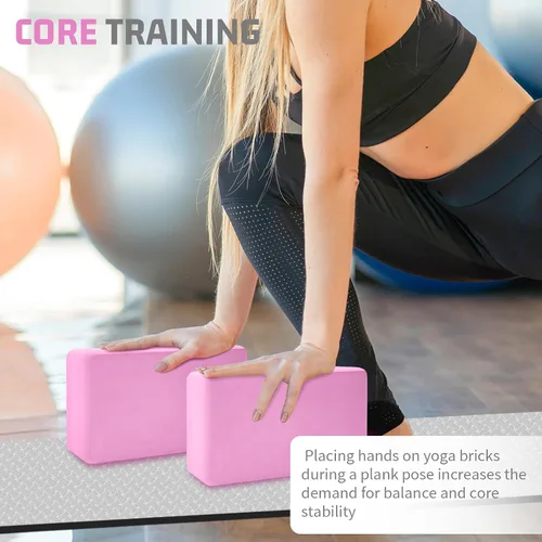 Vista 6 de Yoga Blocks 4 Pack - Premium 3x6x9 IN EVA Foam Bricks for Pilates Workout, Stretching, Meditation Non-slip and Lightweight Yoga Bricks for