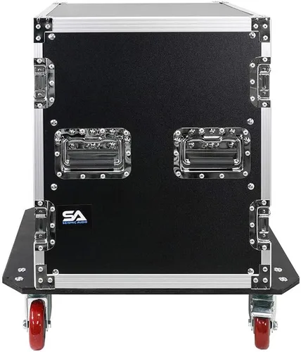 Vista 4 de Seismic Audio - 12 Space Pro Audio DJ Road Rack Case con ruedas - 12U Pro Tour Grade Rack