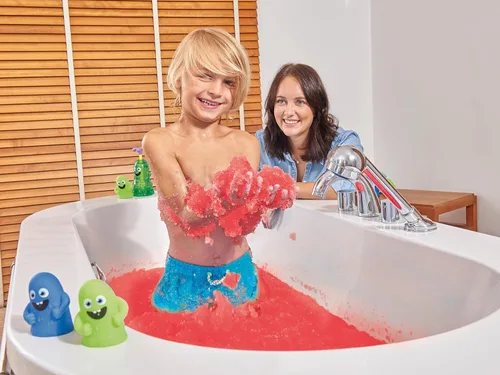 Vista 3 de 3 x Paquete de Gelli Baff de Zimpli Kids, Azul, Rojo y Verde, ¡Convierte el agua en sustancia colorida! Juguete sensorial y de baño para niños