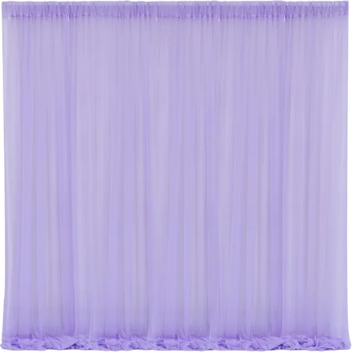 Vista 20 de Cortinas de fondo de tul azul de 10x10 para fiestas, cortina de fondo transparente para fotos de boda, cortinas para baby shower, fotografía, fiesta