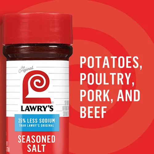 Vista 6 de Lawry's Sal sazonada, 25% menos de sodio, sin MSG añadido, certificado Kosher, básico, versátil, condimento multiusos para agitar en carne de res