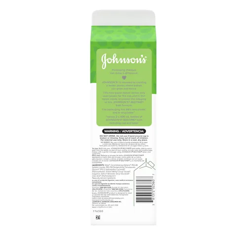 Vista 7 de Johnson's Baño para bebé con aromas naturales relajantes y relajantes, hipoalergénico, suave y sin desgarros, esencial para el baño nocturno