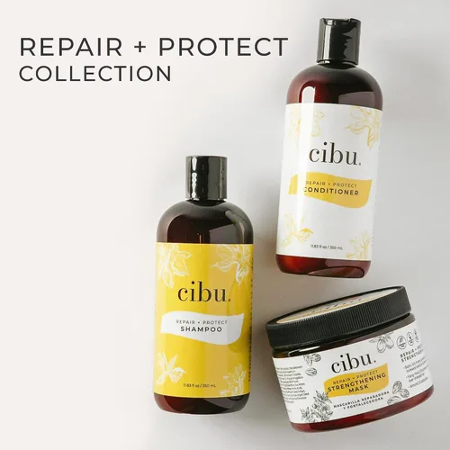 Vista 6 de CIBU Acondicionador Repair + Protect para mujeres, 11.83 onzas, acondicionador reparador para cabello dañado, protege de roturas y deja el cabello