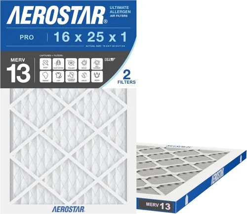 Vista 11 de Aerostar Multi - Filtro de aire de 1 pulgada para aire acondicionado y horno, Blanco Air Conditioner & Heater Replacement, Actual
