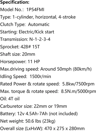 Vista 3 de Motor Lifan 125 cc – Semiautomático 4 tiempos para Trail Bike CT70 90 110 125, Dirt Bike, Triciclo, Cuatro Ruedas