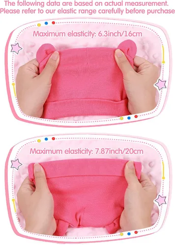 Vista 4 de Geyoga Juego de 12 guantes para recién nacido, gorro de algodón para bebés de 0 a 12 meses