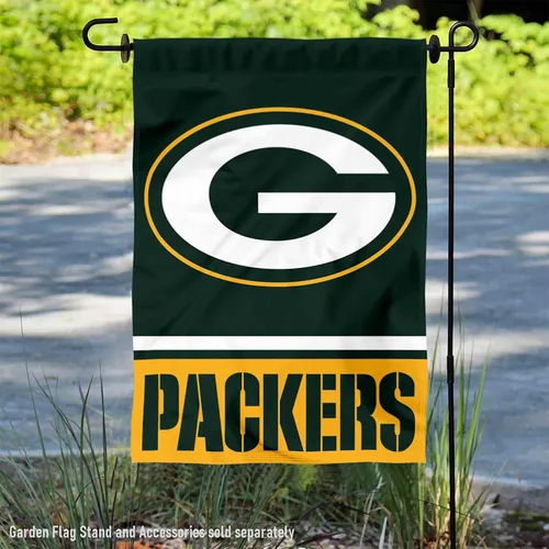 Vista 2 de Green Bay Packers bandera de jardín de dos lados