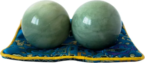 Vista 6 de Bolas de baoding verde oscuro mármol chino salud ejercicio masaje bolas aliviar el estrés ejercicio de la mano relajarse dedos regalo