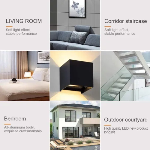 Vista 9 de TAIYH - Lámpara de pared LED moderna – Lavadora de pared de 12 V, diseño de ángulo de haz ajustable, IP65 impermeable para exteriores/interiores
