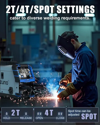 Vista 4 de Soldador de aluminio MIG 155A, soldador de alimentación de alambre 5 Gris claro