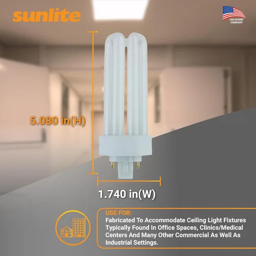 Vista 3 de Sunlite PLT26/E/SP27K foco de luz fluorescente de 4 pines para enchufar, compacto, 26 vatios, PLT26/E/SP27K/10PK, 26watts
