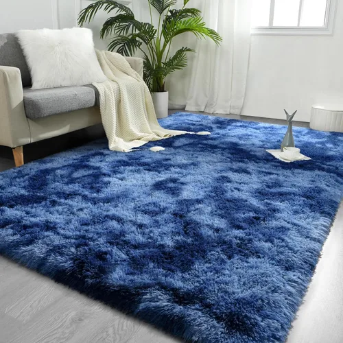 Vista 20 de FlyDOIT Alfombras grandes para sala de estar, 4 x 6 pies alfombra peluda beige con efecto tie-dye, alfombras mullidas suaves, alfombras peludas