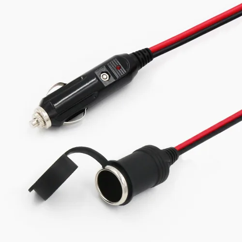Vista 6 de Cable de extensión para encendedor de cigarrillos - Cable de extensión de coche de 6 pies, 12 V, enchufe macho a hembra con luces LED de 16 AWG